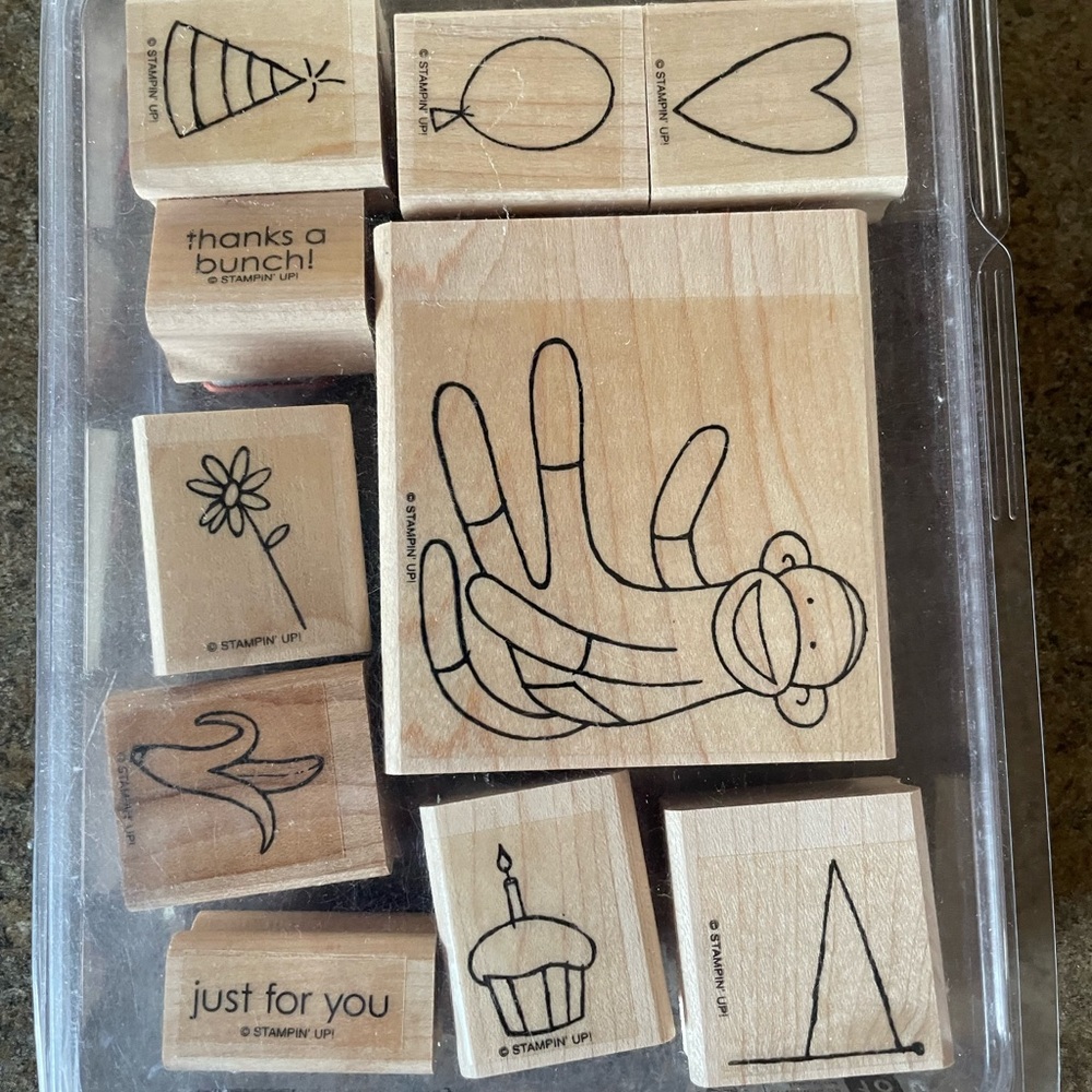 STAMPIN UP RETIRED STAMP SET SOCK MONKEY